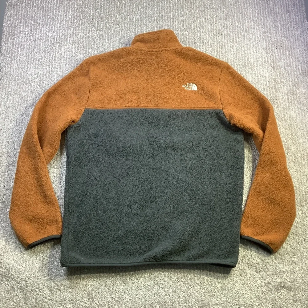 The North Face Mens Yumiori 1/4 Zip Fleece Jacket Asphalt Grey Orange Size M NWT